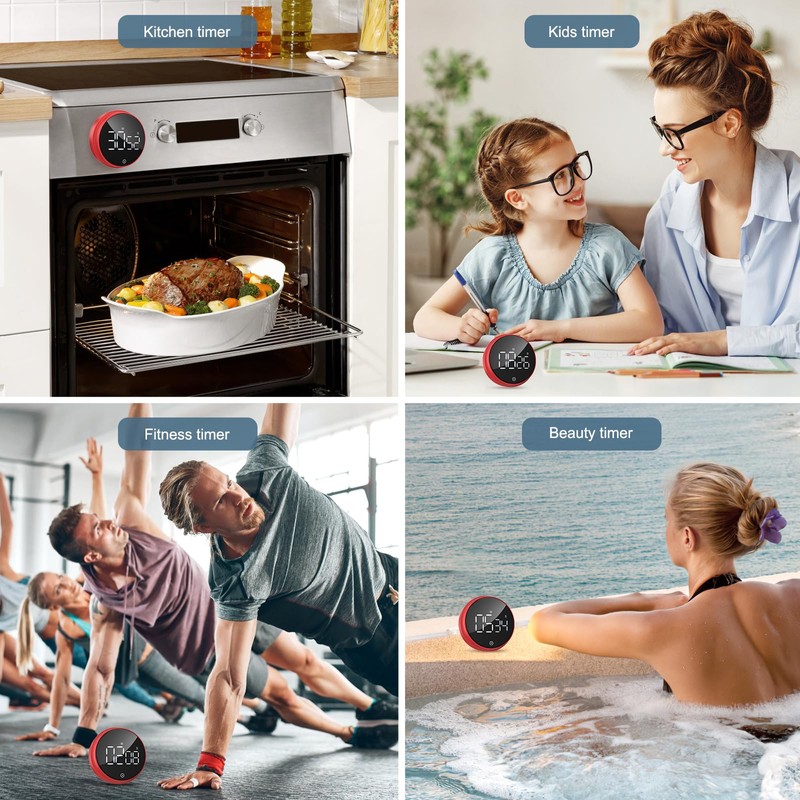 Ankilo Newest Digital Kitchen Timer, Large LED Display Magnetic Countdown