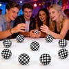 16 PCS 2 Inch Black and White Rubber Checkered Party