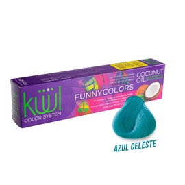 KÜÜL - Color System Funny Colors Tinte Semipermanente Cabello Color Azul Celeste 90 ml, con Blanco Titanio, Filtro UV y Colágeno, Prolonga Intensidad del Color, Aporta Hidratación, Brillo y Sedosidad