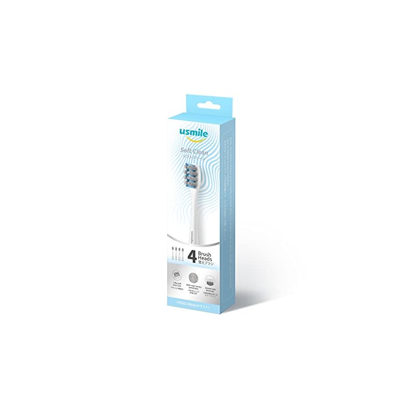 usmile PRO03WHEC Soft Clean Replacement Brush (White) 4 Pieces