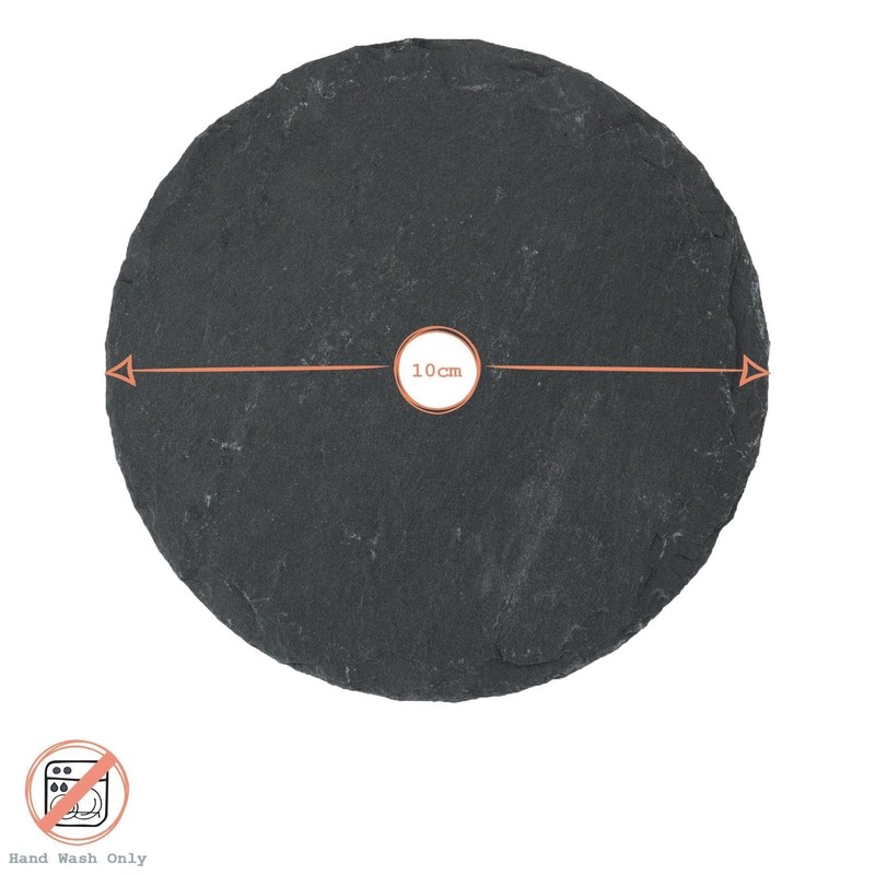 Argon Tableware Round Slate Coasters - 10cm - 6 Piece