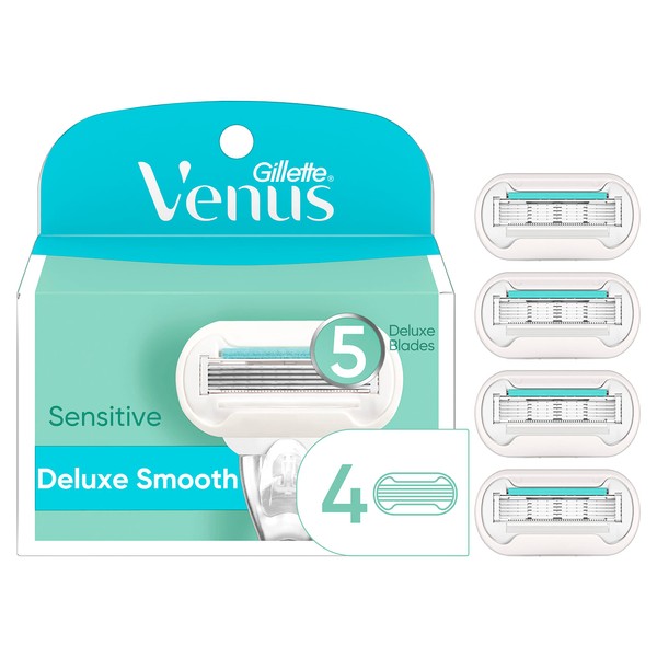 Gillette Venus Extra Smooth Sensitive Womens Razor Blade Refills, 4 Count, Designed for Women with Sensitive Skin