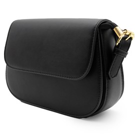 MNOA. Mini Shoulder Bag, PU Leather, Cross-body Type, Adjustable Length, 2-Way Magnet, Stylish, Cute, Simple Design, Women's, Gift, Black