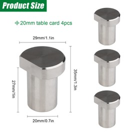 Pack of 4 Bench Dog Bench Hooks 20 mm, Aluminium Alloy Bench Dogs Bench Stops Bench Dog Clamp for T-Track, Woodworking Table Workbench Tool Planer Bench Accessories for 20 mm Dog Hole Silver