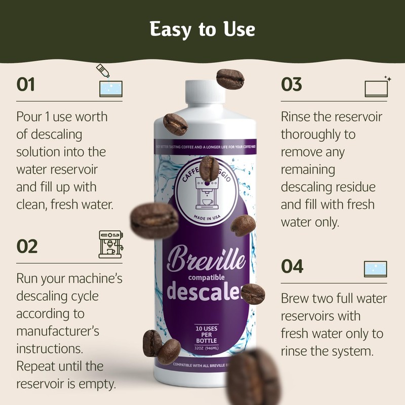 Breville Descaler (10 Uses) Specially Formulated for Your Breville Espresso
