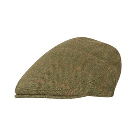 WALKER AND HAWKES - Green Sage Premium Derby Tweed Teflon Lining Cambridge Flat Cap Unisex - Dark Sage - XS (56cm)