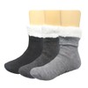 FRALOSHA Mens slippers Socks 3 Pairs Winter Warm Fuzzy Lined