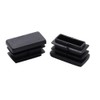 Yoohey 30PCS Black Rectangle End Caps Plastic Square Rectangle Furniture