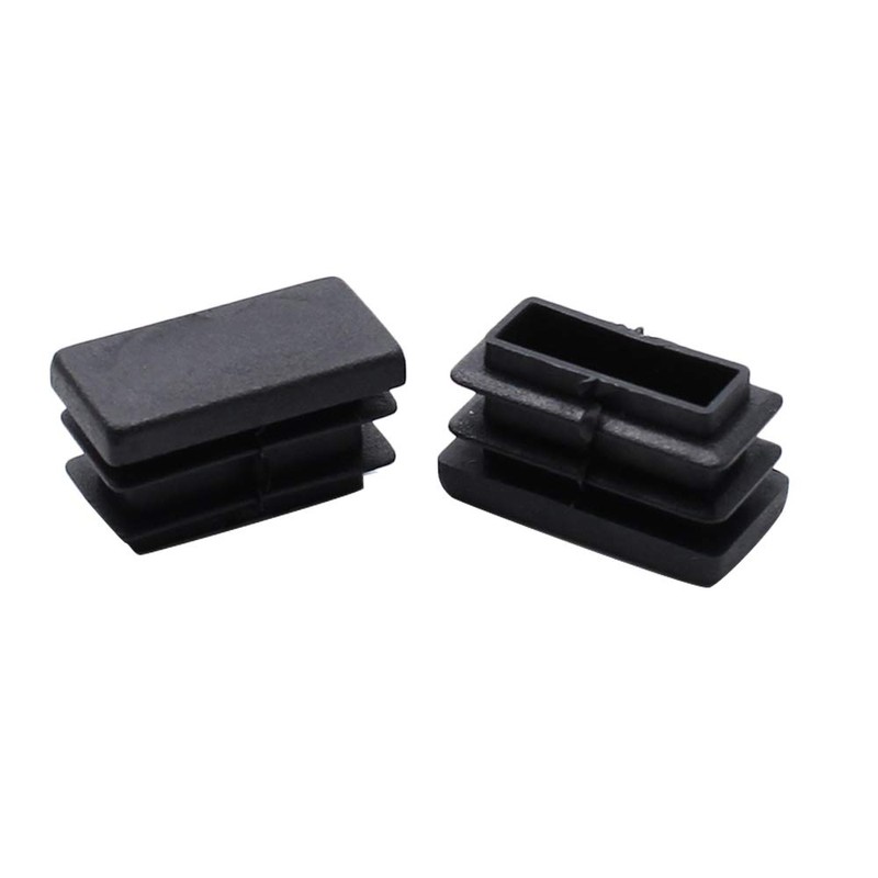 Yoohey 30PCS Black Rectangle End Caps Plastic Square Rectangle Furniture