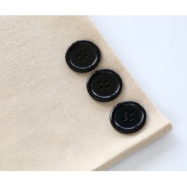 GANSSIA 7/8 Inch (22.5mm) Black Color Buttons Sewing Resin Button for Craft Scrapbooking Pack of 70PCS