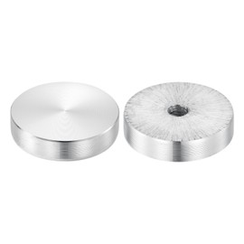 QUARKZMAN Round Aluminium Disc, Pack of 2 M6 x 30 mm Aluminium Circular Disc Glass Plate Adapter for Glass Table Top