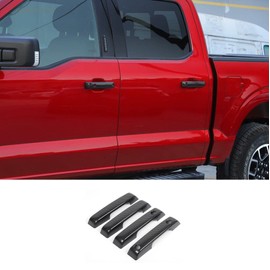 ERIDANUS for 2021 2022 2023 Ford F150 Exterior Door Handle Deocr Cover Trim Bezels with Smart Keyhole (Carbon Fiber Style) ABS 4 PCS