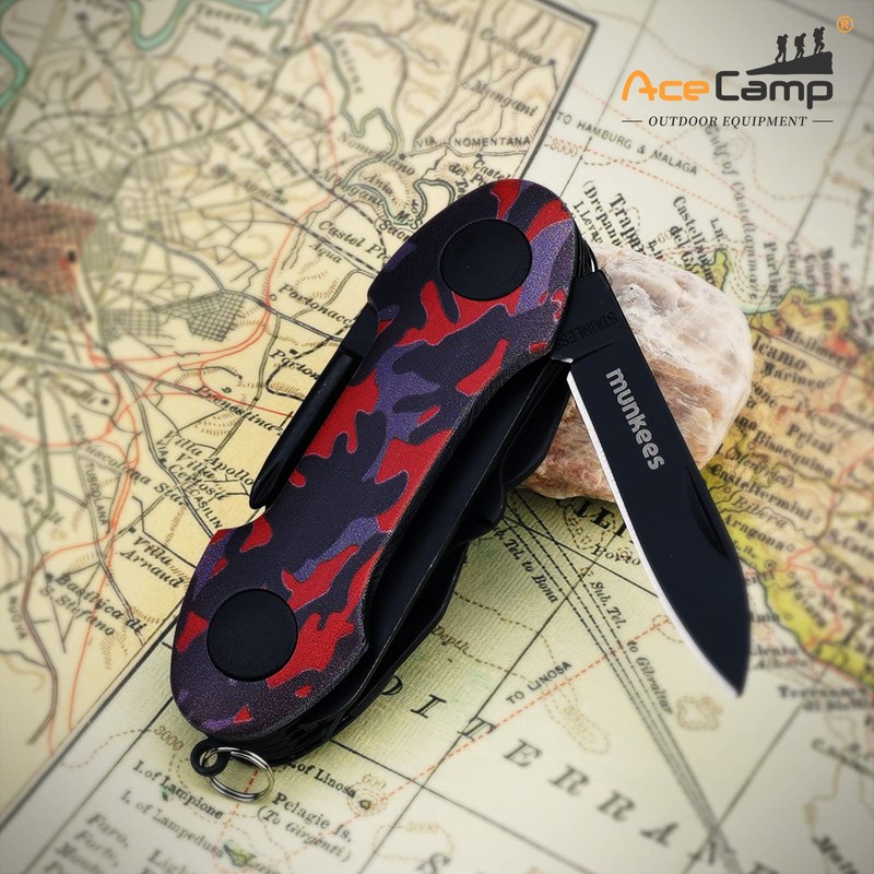 munkees 14-IN-1 Multi-functional Tool, Portable, Foldable, Blade, Versatile Tool, For