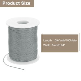sourcing map Braided Lift Shade Cord, 1mm 109 Yards Roman Shades Cord Braided Nylon Cord String Necklace Bracelet String Cord for Roman Blind Shade Rollers DIY Craft, Dark Gray