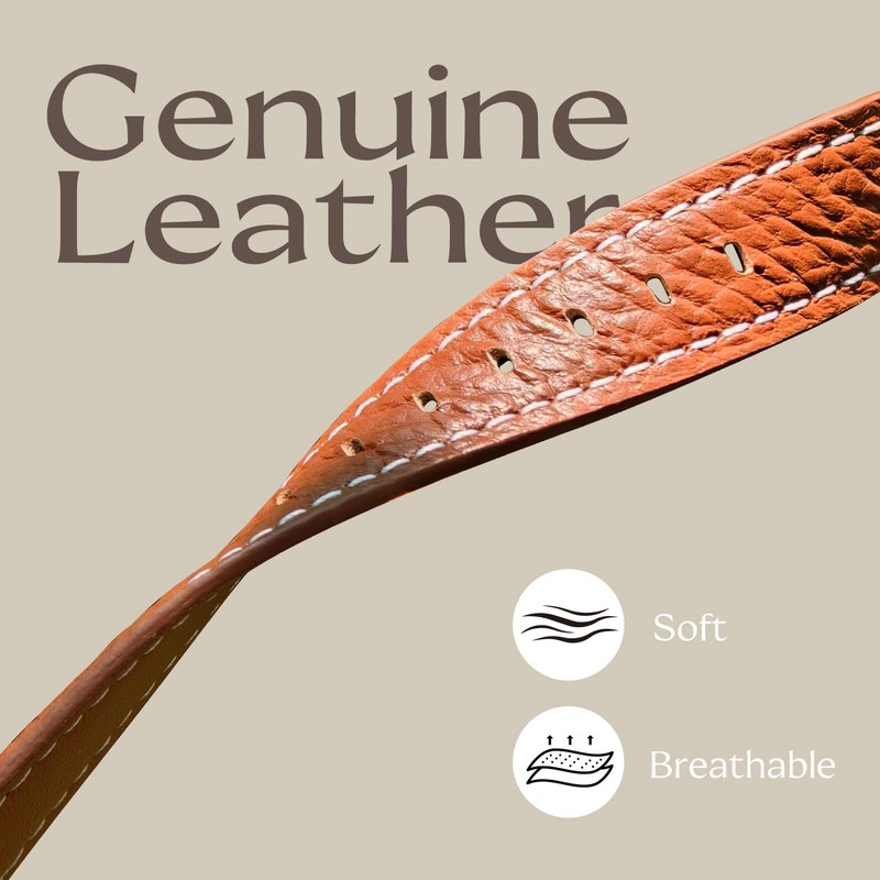 18mm Genuine Leather Soft Strap Quick Release Wristband Compatible with