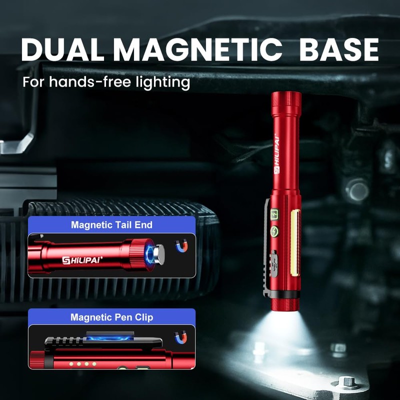 Penlight Flashlight, Rechargeable Work Light 600 Lumens COB LED Pen