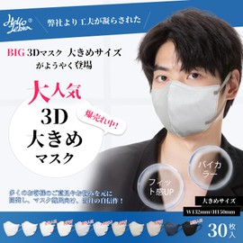 3D Mask, Large (Classic Suit Colors), 3D Mask, Large Size, Non-woven Mask, Men's, Large Size, Bicolor Color Mask, Fashionable Mask, Small Face Mask, 5D Mask, Non-Woven Mask, Hellozebra Mask, 3-Layer