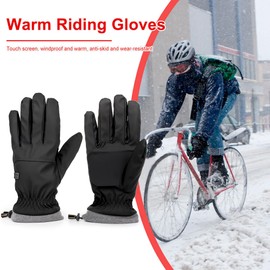 INOGIH Winter Non-Slip Warm Ski-Gloves for Women Men Outdoor Plus-Velvet-Thickened Touchscreen-Cycling-Gloves for Cold Weathe