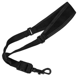 KUWAN Saxophone Neck Strap Soft Sax Leather strap Padded for Alto Sax Tenor Clarinet Baritone Soprano Horn Music Instrument (1, BLACK7)