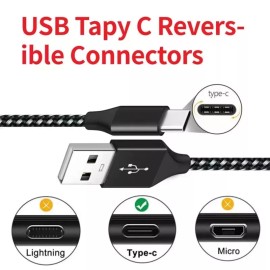 Unbranded 3 Pack Fast Charging Cable USB Type C Cable Galaxy S8 S9 S10 S20 S21 S22 - 1 Pack-10ft