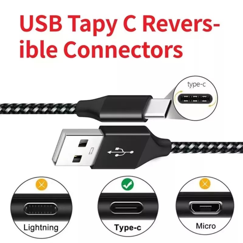 Unbranded 3 Pack Fast Charging Cable USB Type C Cable