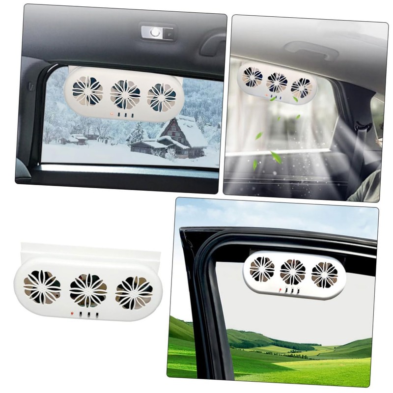 CHILDWEET Car Window Exhaust Fan USB Ventilation System for Cars