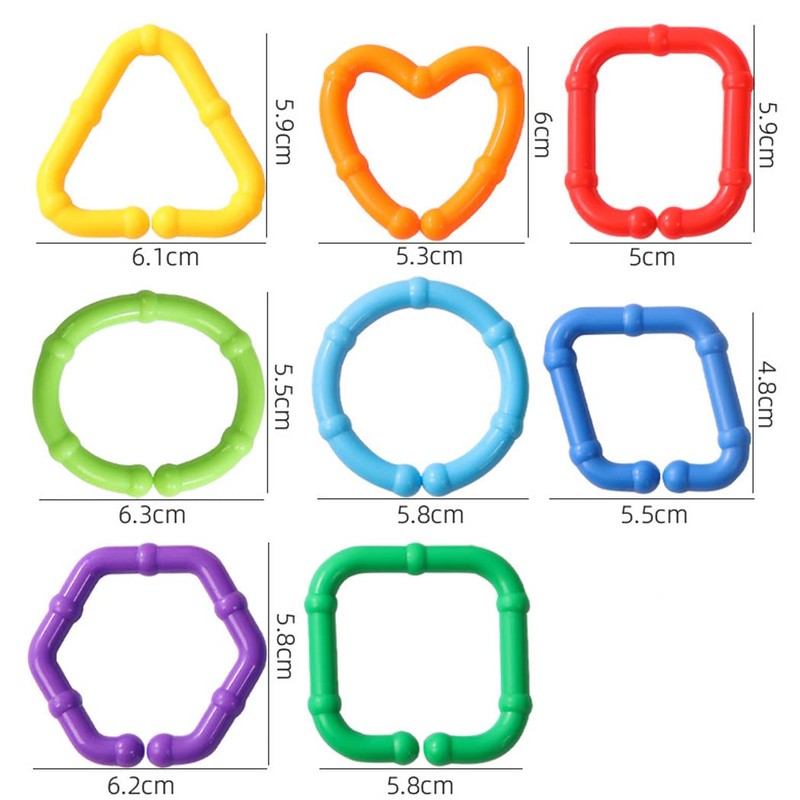 COLVWOFA 50PCS Baby Rings Toy Links Plastic Babies Teething Ring