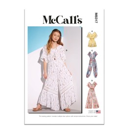 McCall's Girls' Romper and Jumpsuits Sewing Pattern Kit, Design Code M8317, Sizes 7-8-10-12-14-16, Multicolor