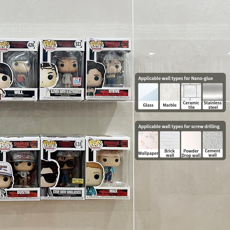 SDYAR 10 Pack Acrylic Floating Shelves for in-The-Box Funko Pop