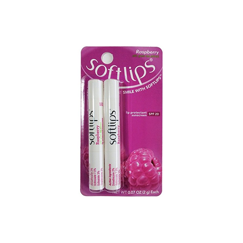 Softlips Lip Protectant sunscreen SPF 20, Raspberry with Green Tea