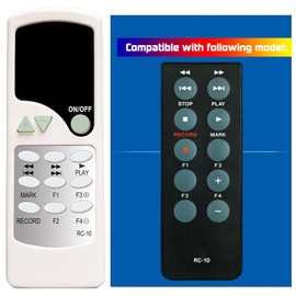 Replacement Remote Control for Tascam RC-10 Stereo Master Recorder DR-100MKII DR-100 DA-3000 SS-CDR250N SS-R250N DR-701D DR-70D DR-60DMKII DR-60D DR-100MKIII DR-40X DR-40 DR-60 SD-20M (Remote Only)