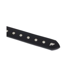 Lowlife Triple S Studded Leather Belt in Black and Silver size 32" - 34" Waist (M)