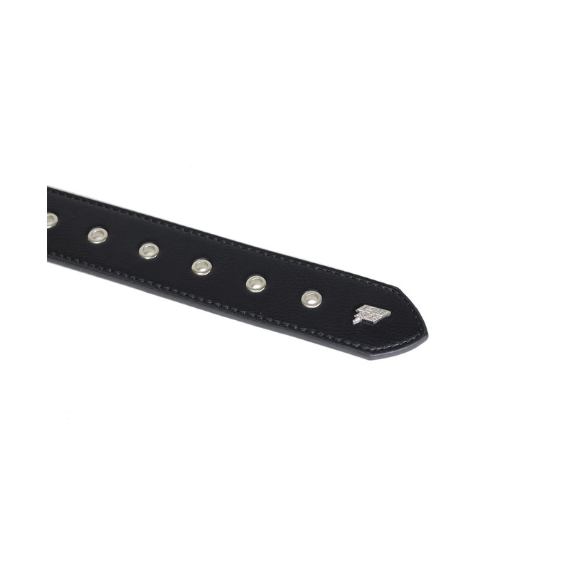 Lowlife Triple S Studded Leather Belt in Black and Silver