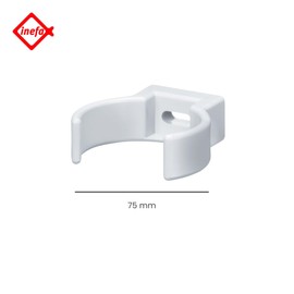 Inefa pipe clamp, DN 75, white plastic, rain gutter, roof gutter white ST
