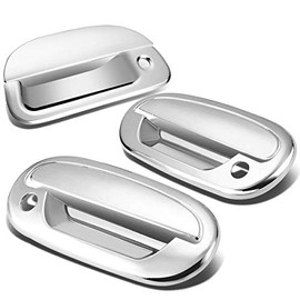 Xtremewarez ABS Chrome Door Handle Covers and Tailgate Cover with Keyhole for 97-03 Ford F-150 2DR / 97-00 Ford F-250 2DR with Both Driver Side and Passenger Side Keyholes