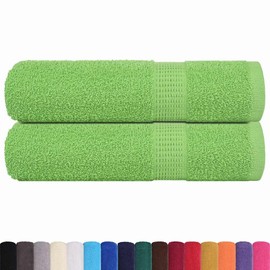 vidaXL Hand Towels, Pack of 2, Apple Green, 50 x 100 cm, 360 g/m², 100% Cotton, Bath Towel, Face Towel, Guest Towel, Bath Towel Set, Hotel Towel