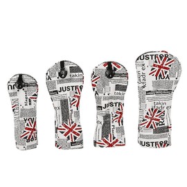 Golf Covers Driver 1 3 5 U Headcovers 4 Piece Set Union Jack Newspaper