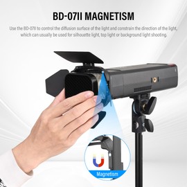 Godox BD-07 II Barndoor Kit for Godox AD200Pro II Flash Head H200II with Detachable Honeycomb Grid and 4 Color Filters (Red Yellow Blue Green) Compatible for AD200ProII Monolight Strobe