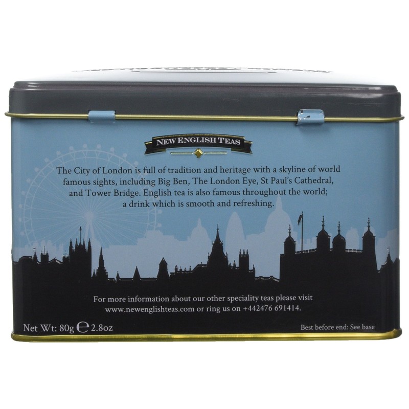 New English Teas London Souvenirs Skyline Tea Caddy with 40