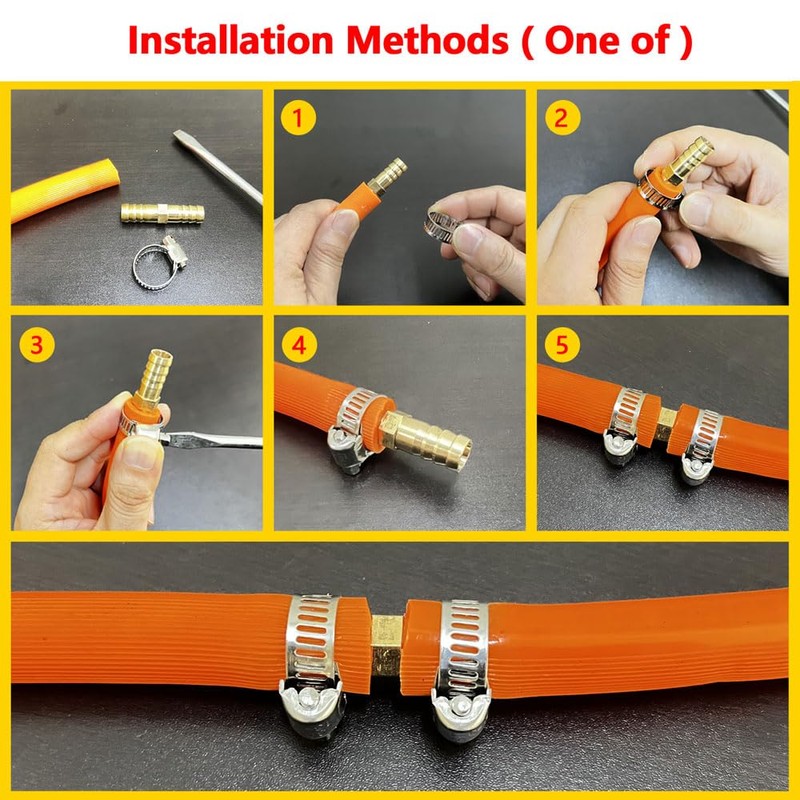 Da by 3 pcs 3/8"(10mm) Barb Splicer Mender Hose Brass