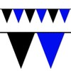 Ziggos Party Black and Blue Triangle Pennant Flag 100 Ft.
