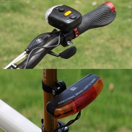 MASO LED Bike Taillight Brake Stop Light Turn Signal Indicator Horn Lamp Bell for Outdoor Cycling