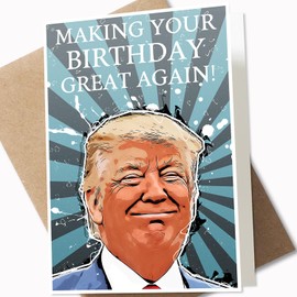 GIFTSFARM Trump Funny Birthday Card for 40th 50th 60th 65th 70th 75th 80th, Trump Gifts Merch, Trump Birthday Gifts for Women Her Him Men, Trump Merchandise 2024 (5 x 7 Inch Card with Kraft Envelope)