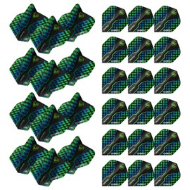 WINMAU Prism Zeta Black, Green & Blue Extra Thick Dart Flights - 10 sets per pack (30 dart flights in total)