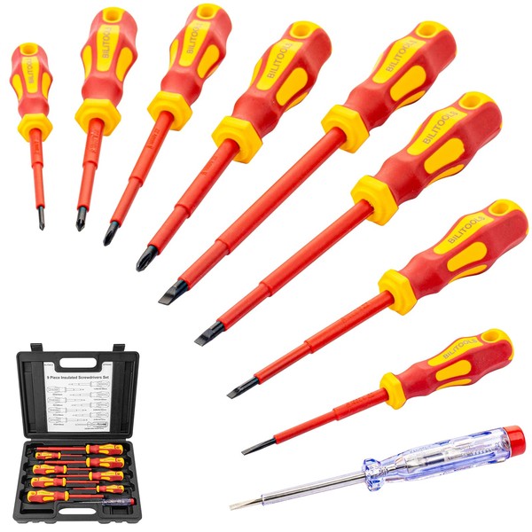 BILITOOLS Insulated Screwdriver Set, 1000V Electrical Screwdriver Insulated VDE Tools