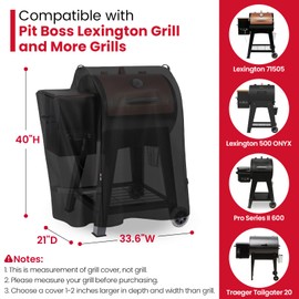 Unicook Pellet Grill Cover for Pit Boss Lexington 500, Onyx Edition, Lexington 540 and Pro Series 600 Grills, Outdoor BBQ Cover for Traeger Tailgater 20 Wood Pellet Smoker, All Weather Protection