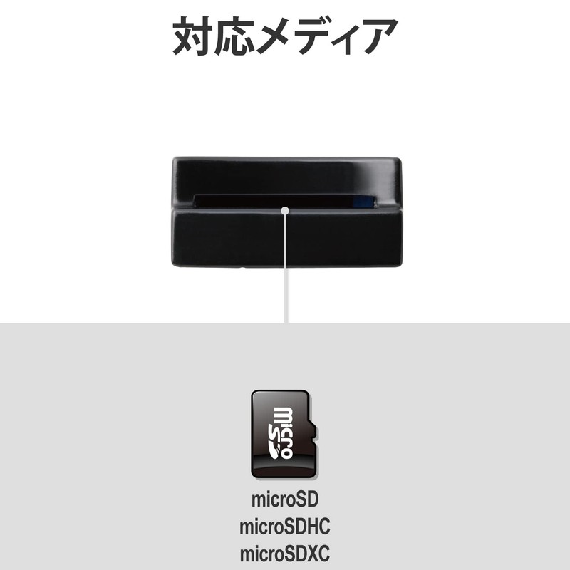 Elecom MR3-C008BK Card Reader, USB 3.0, 9x Transmission, For MicroSD,