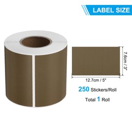PATIKIL Rectangular Color Coding Labels 5 x 3 Inch, 250 Pcs Rectangle Colored Labels Sticker Moving Stickers Label Tags for Inventory Office Home Packing Box, Tan