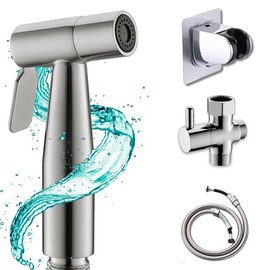 Handheld Bidet Sprayer for Toilet – Stainless Steel Jet Spray, Adjustable Water Pressure, Bathroom Hose Kit, Wall and Toilet Mount – Muslim Shower for Feminine Wash – Easy to Install – Serene Spray