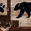 Rustic Cabin Shower Curtain for Bathroom, Bear Deer Forest Wildlife